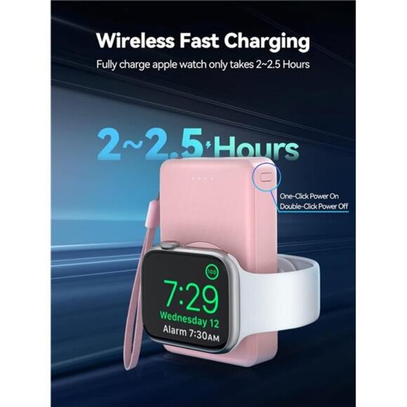 Portable Charger for Apple Watch, 4000mAh iWatch Charger Power Bank Wireless - Picture 4 of 7
